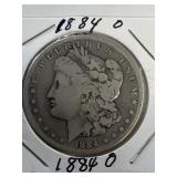 1884 O Morgan Silver Dollar