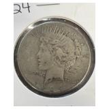 1924 PEACE silver dollar