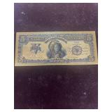 Federal reserve five dollar gold foil note