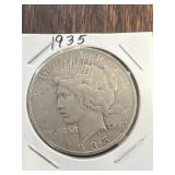 1935 PEACE silver dollar