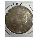 1923 PEACE silver dollar