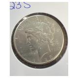 1923S PEACE silver dollar