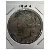 1924 PEACE silver dollar