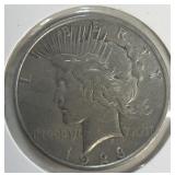 1923 D peace silver dollar