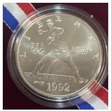 1992 US Olympic silver dollar baseball coin