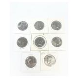(8) Kennedy half dollars