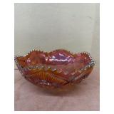 Carnival glass fruit , bowl