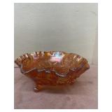 Marigold Carnival glass bowl