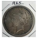 1925 PEACE silver dollar