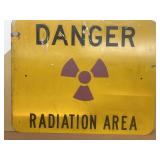 Danger, radiation area metal sign