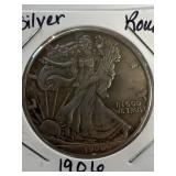 1906 silver 1 oz round liberty