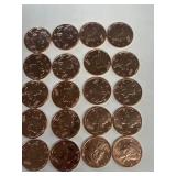 (20) 1 ounce copper liberty coins