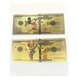 Mickey Mouse gold foil 100-0000 federal note