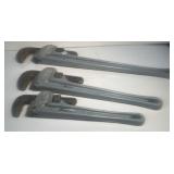 (3) Pittsburg Pipe Wrenches