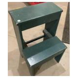 Green Wood Step Stool