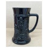 Embossed glass mug