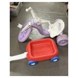 Little tykes wagon, and big wheel
