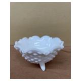 Milk glass footed dish