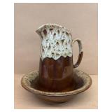 Ironstone Brown, white bowling pitcher