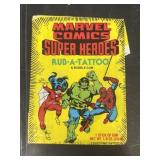 1980 Marvel comic superheroes, rubber tattoo,