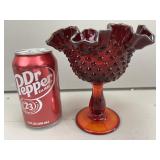 Fenton Rudy Red Hobnail Candy Dish