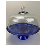 Wexford Anchor Hocking Cobalt Cake Plate
