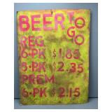Vintage Cardboard Blatz Beer Sign 15x20