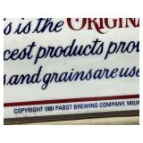 1981 Pabst Blue Ribbon Beer Sign 17x21.5