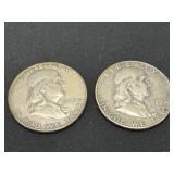 1948 and 1948-D Franklin Half Dollar Silver Coins