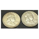 1952 and 1952-D Franklin Half Dollar Silver Coins