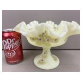 Fenton Uranium Ruffled Candy Dish