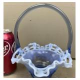Fenton Opalescent Basket Weave Basket