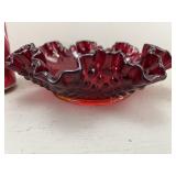 Fenton Ruby Red Hobnail Candy Dish