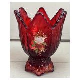 Fenton Signed Ruby Red Votive Candle Holder