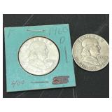1960-D  Franklin Half Dollar Silver Coins