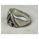 Sterling Silver and 10K Gold Ring Aprox.sz 7-3/4-M