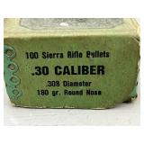 Parial Box Sierra .30 Cal. Reloading Bullets-NO SH