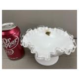 Fenton Silver Crest Ruffle Top Bowl