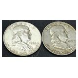 1963-D and 1964D Franklin Half Dollar Silver