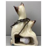 Vintage Kron Siamese Cats TV Lamp Working