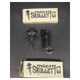 (2) micro SKULLETT knives keychain