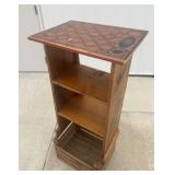 Country style checkerboard stand with crate