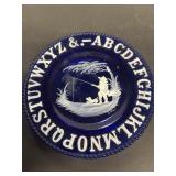 Cobalt blue ABC plate