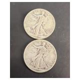 (2) silver liberty half dollars