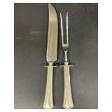 Sterling silver handled fork and knife