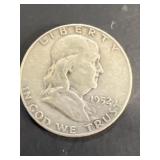 Ben Franklin silver half dollar, 1952