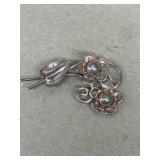 Sterling silver flower pin