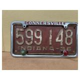 1936 Indiana license plate with Connersville