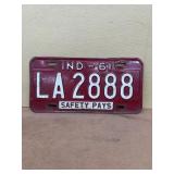 1961 Indiana license plate