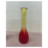 Orange yellow bud vase glass